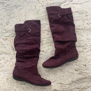 R2 Wine Colored Knee High Boots